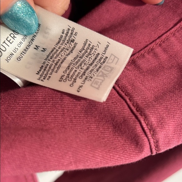 Outerknown organic cotton linen Women's Burgundy Jumpsuit coveralls medium new - Picture 2 of 7